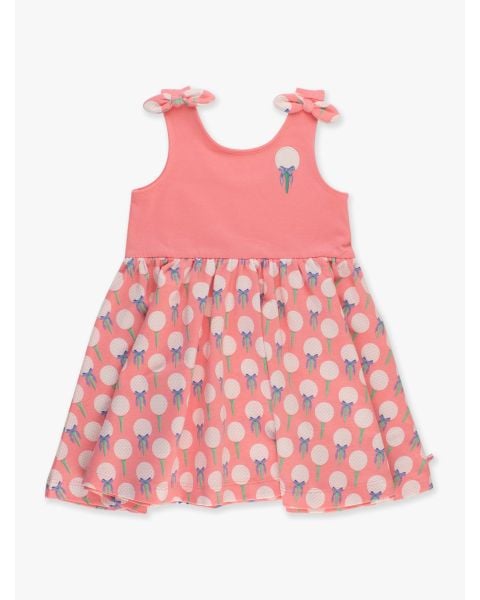Pink Tee Time Tie Shoulder Twirl Dress