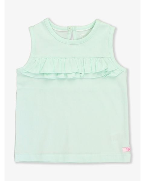 Mint Knit Ruffle Trim Tank