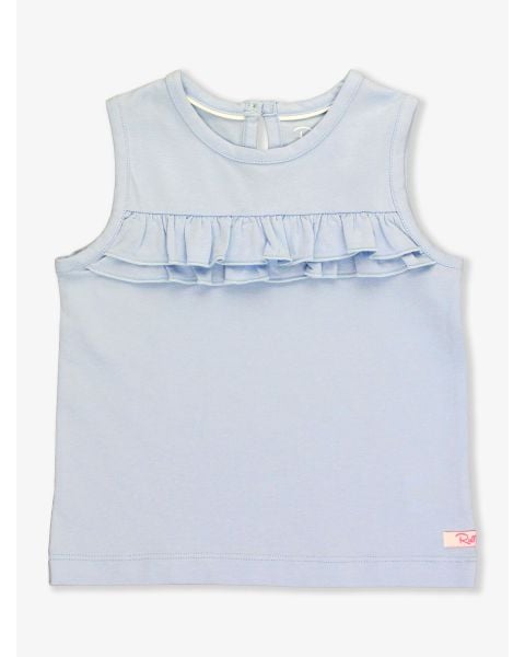 Windsurfer Blue Knit Ruffle Trim Tank