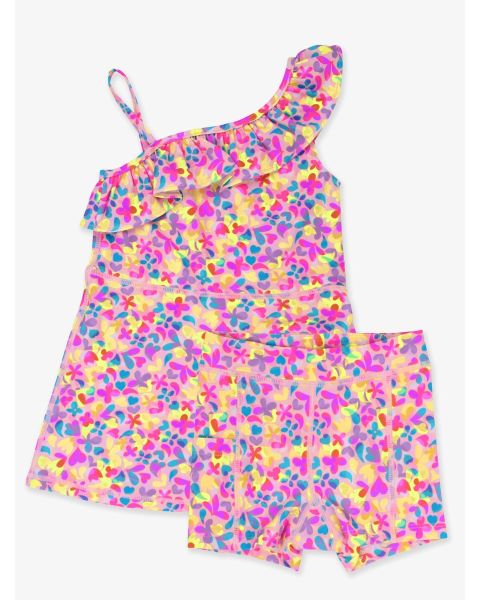 Vibrant Neon Active Tennis Dress and Bike Short Set