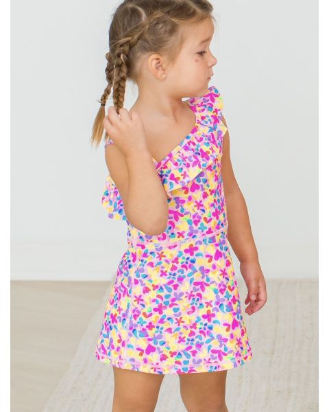 Vibrant Neon Active Tennis Dress and Bike Short Set
