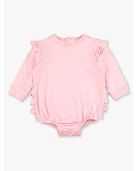 Pink Sweatshirt Bubble Romper