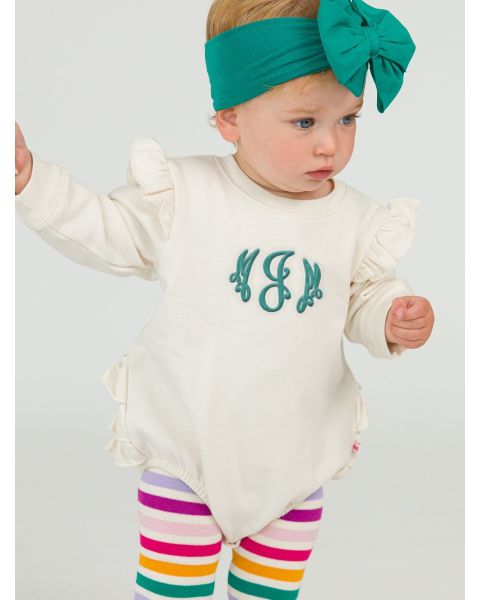 Ivory Sweatshirt Bubble Romper