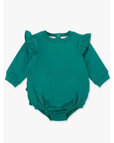 Emerald Green Sweatshirt Bubble Romper