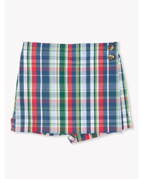 Playful Plaid Wrap Skort