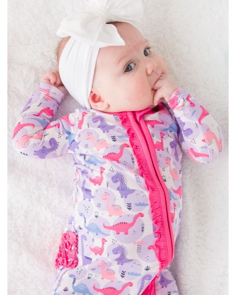 Sweetie-saurus Ruffle One Piece Footie Pajamas