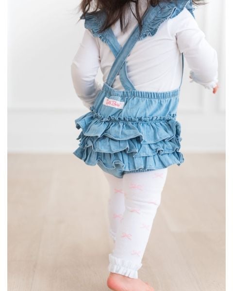 Light Wash Flutter Overall Romper