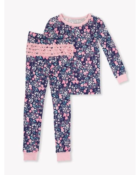 Moonlit Meadow Toddler Ruffle Long Sleeve Pajama Set, Bamboo Viscose