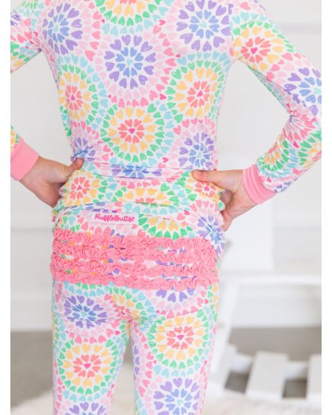 Kaleidoscope Hearts Toddler Ruffle Long Sleeve Pajama Set