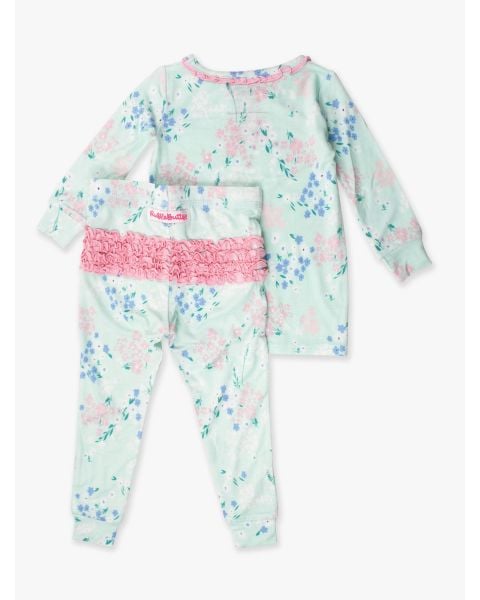 Mint Meadow Toddler Ruffle Long Sleeve Pajama Set, Bamboo Viscose