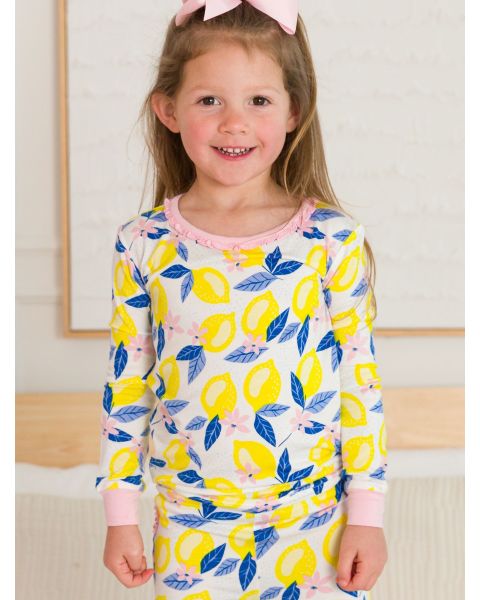 Lemon Capri Toddler Ruffle Long Sleeve Pajama Set