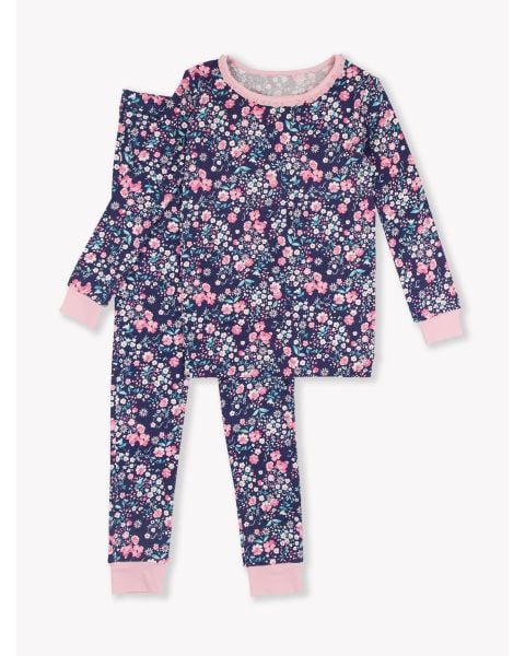 Moonlit Meadow Ruffle Long Sleeve Pajama Set, Bamboo Viscose
