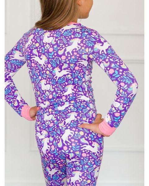 Unicorn Meadow Ruffle Long Sleeve Pajama Set