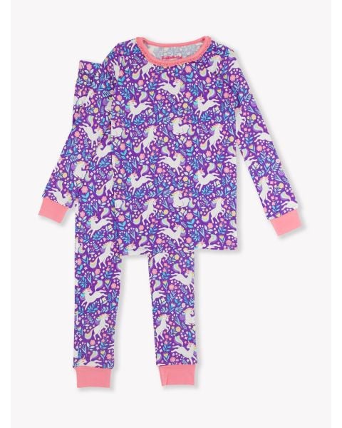 Unicorn Meadow Ruffle Long Sleeve Pajama Set