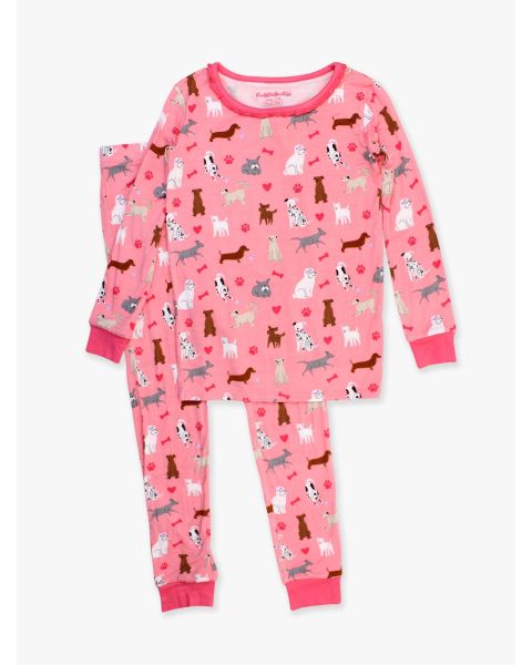 Pink Puppy Playtime Ruffle Long Sleeve Pajama Set