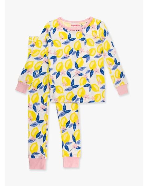 Lemon Capri Ruffle Long Sleeve Pajama Set
