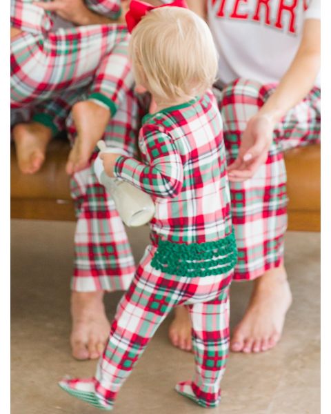 Dashing Dreams Plaid One Piece Footie Pajamas, Modal Blend