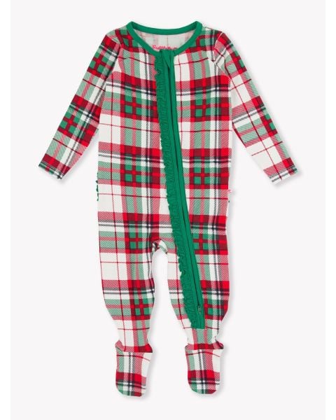 Dashing Dreams Plaid One Piece Footie Pajamas, Modal Blend