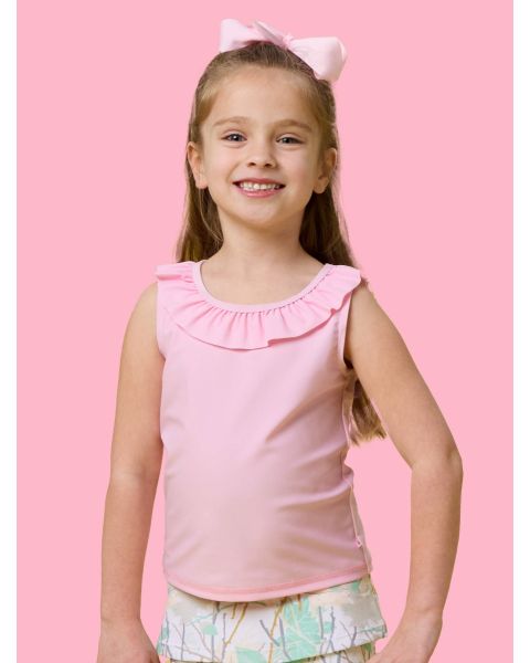 Pink Active Ruffle Tank Top