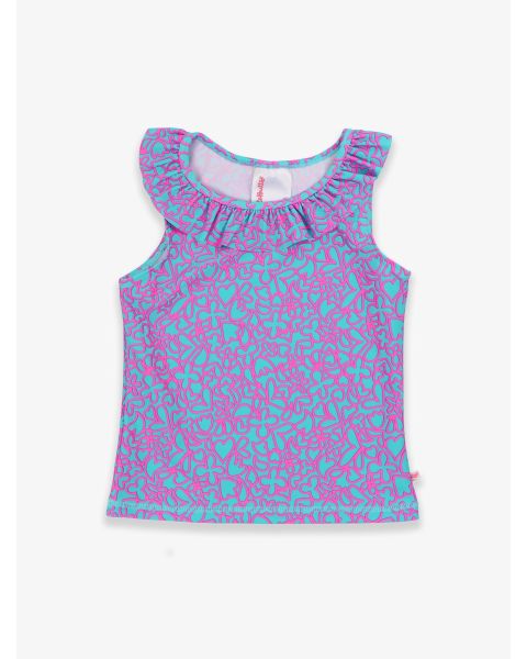 Neon Glow Active Ruffle Tank Top