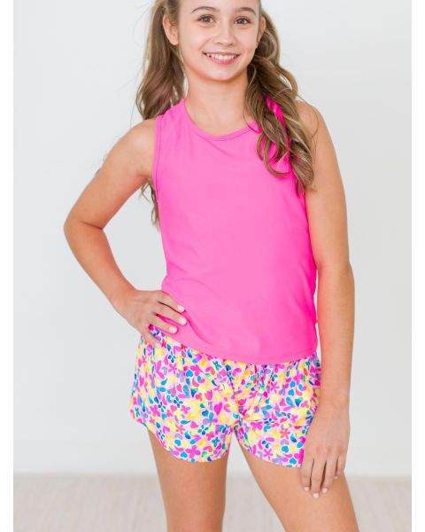 Vibrant Neon Active Butterfly Shorts