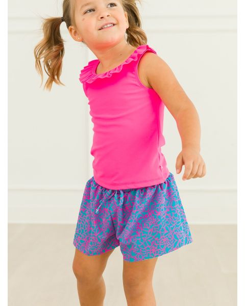 Neon Glow Active Butterfly Shorts