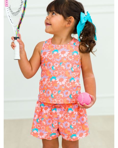 Coral Floral Active Butterfly Shorts