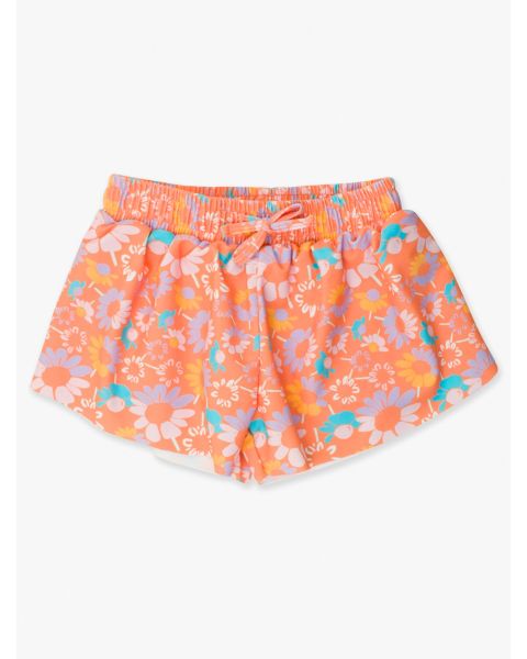 Coral Floral Active Butterfly Shorts