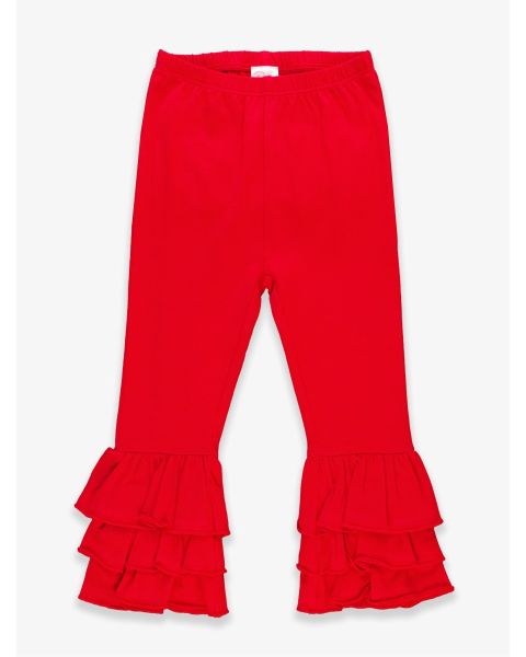 Kids Red Ruffle Flare Pants