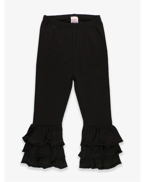 Kids Black Ruffle Flare Pants