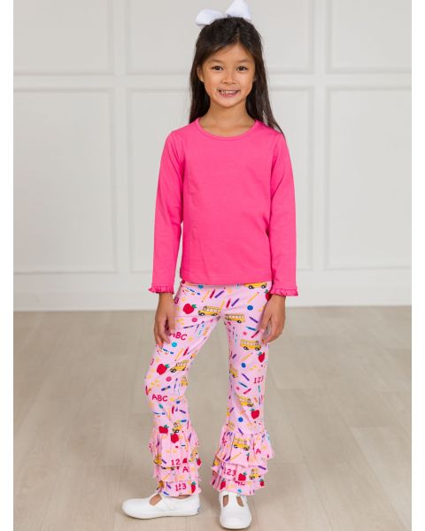 Pink School House Flare Pants