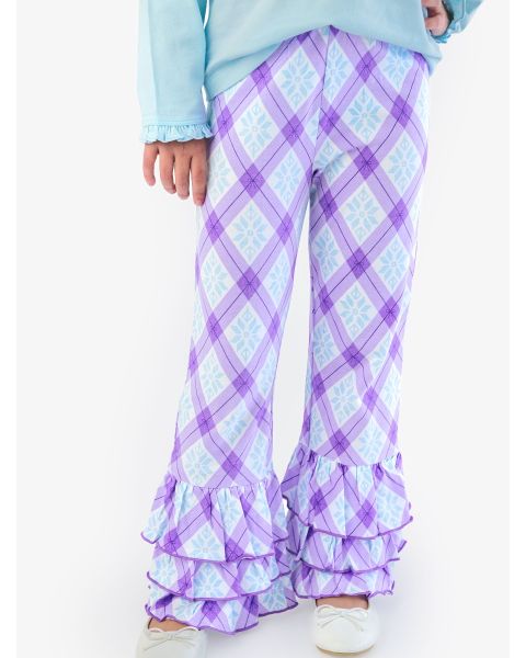 Purple Enchanted Argyle Flare Pants