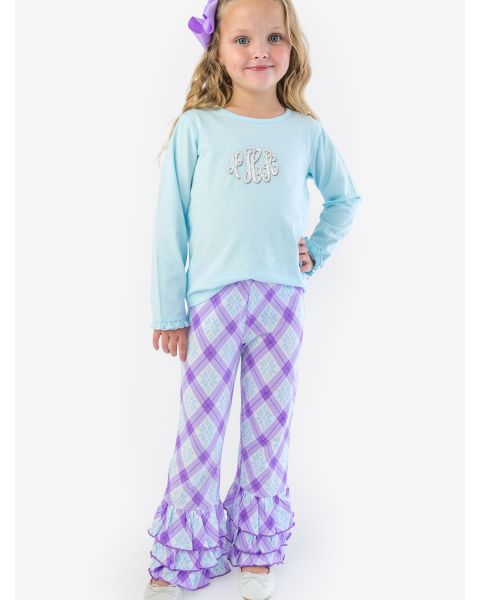 Purple Enchanted Argyle Flare Pants