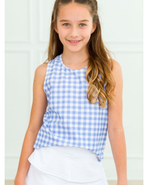 Periwinkle Blue Gingham Active Tank Top