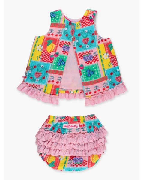 Picnic Party Cotton Gauze Swing Top and Bloomer Set