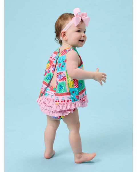 Picnic Party Cotton Gauze Swing Top and Bloomer Set
