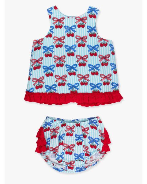 Berries & Bows Cotton Gauze Swing Top and Bloomer Set