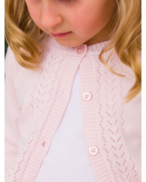 Baby Pink Lightweight Pointelle Cardigan