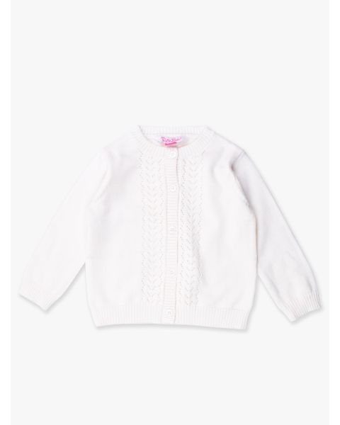 Soft White Lightweight Pointelle Cardigan