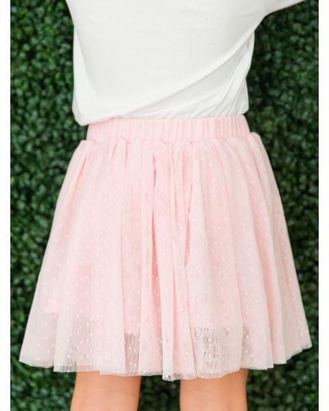 Baby Pink Dotted Tulle Skirt