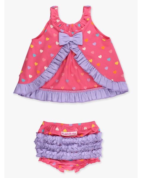 Colorful Hearts Knit Swing Top and Bloomer Set