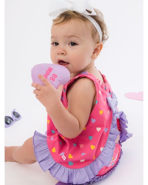 Colorful Hearts Knit Swing Top and Bloomer Set