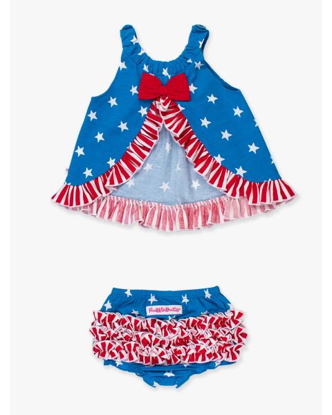 Stars & Stripes Knit Swing Top and Bloomer Set