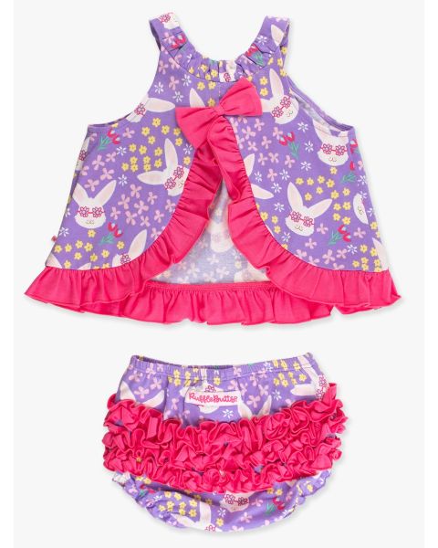 Purple Sunny Bunnies Knit Swing Top and Bloomer Set