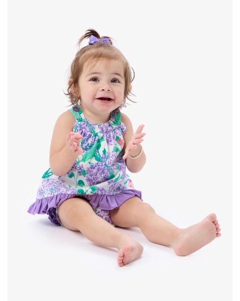 Purple Hydrangea Garden Knit Swing Top and Bloomer Set
