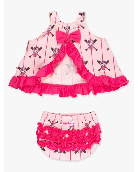 Pink Batter Up Knit Swing Top and Bloomer Set
