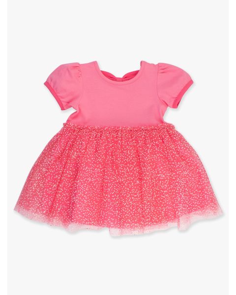 Royal Pink Princess Short Sleeve Princess Bow Twirl Dress