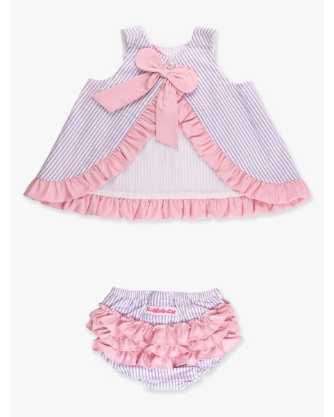 Wisteria Purple Signature Seersucker Ruffle Swing Top and Bloomer Set