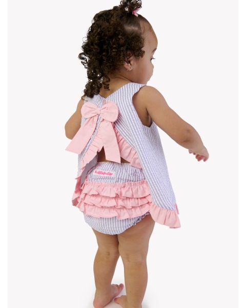Wisteria Purple Signature Seersucker Ruffle Swing Top and Bloomer Set