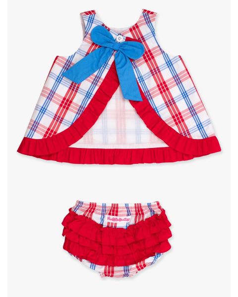 Lincoln Plaid Ruffle Swing Top and Bloomer Set